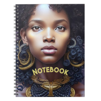 6x9 Spiral Notebook African American Woman theme