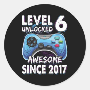 6Yr Bday Son Gamer 6Th 6 Classic Round Sticker