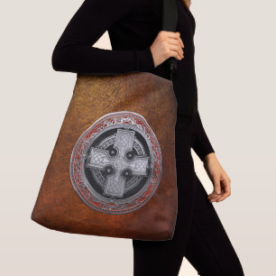 [700] Ancient Celtic Sacred Silver Knot Cross Crossbody Bag