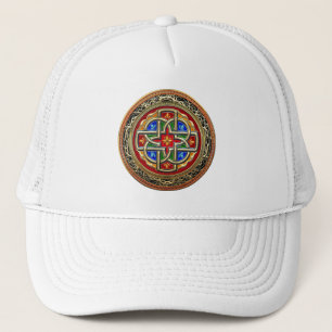 [700] Celtic Cross [Gold+Enamel] Trucker Hat