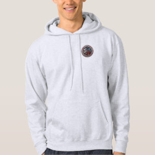 [700] Celtic Treasures - Three Dogs on Silver Hoodie