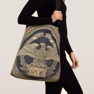 [700] Gold Roman Imperial Eagle on Gold Medallion Crossbody Bag