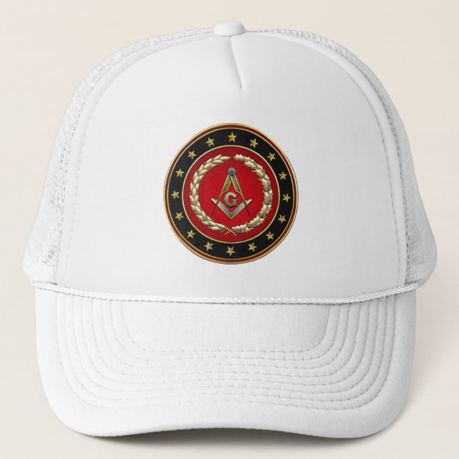 [700] Masonic Square and Compasses [3rd Degree] Trucker Hat (Front)