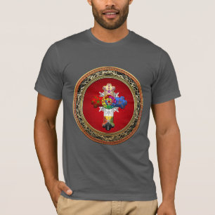 [700] Rosy Cross (Rose Croix) on Red & Gold T-Shirt