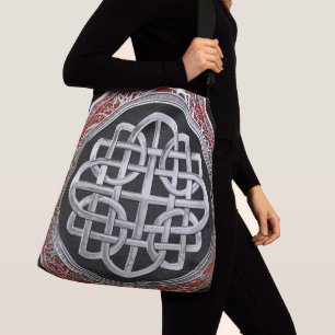[700] Sacred Celtic Silver Knot Cross Crossbody Bag