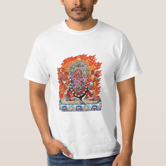 [700] Tibetan Thangka  - Wrathful Deity Hayagriva T-Shirt (Front)