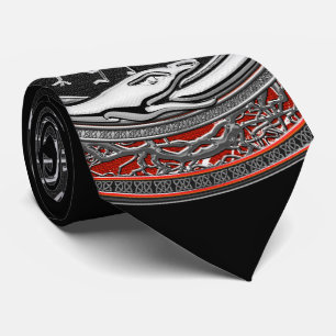 [700] Vegvisir - Viking Silver Magic Runic Compass Tie