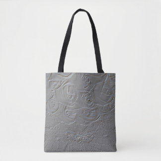 7060-E-Embossed Bouquet & Wedding Rings Tote Bag