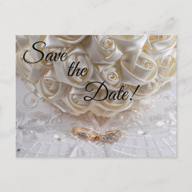 7060-Wedding Bouquet & Rings Postcard (Front)