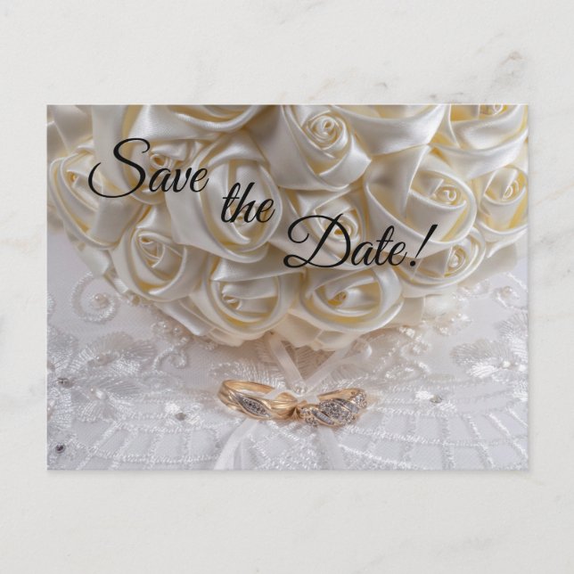 7060-Wedding Bouquet & Rings Postcard (Front)