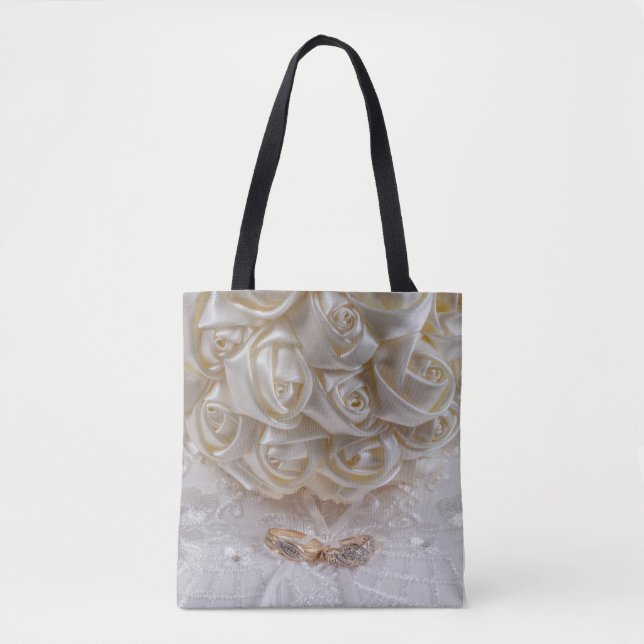 7060-Wedding Bouquet with Rings Tote Bag (Front)