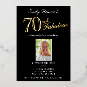 70 and Fabulous Black 70th Birthday Gold