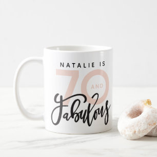 70 and fabulous elegant metallic birthday mug