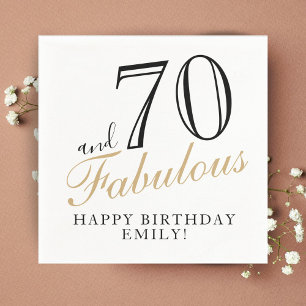 70 and Fabulous Elegant Script 70th Birthday Napkin
