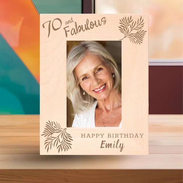 70 and Fabulous Foliage 70th Birthday Etched Frames (Creator Uploaded)