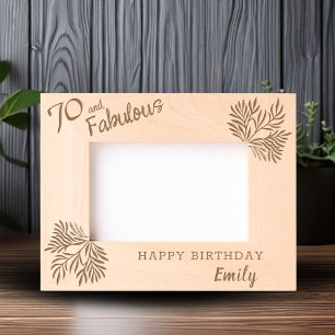 70 and Fabulous Foliage 70th Birthday Etched Frames