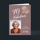 70 and Fabulous Foliage 70th Birthday Photo  Card<br><div class="desc">70 and Fabulous Foliage 70th Birthday Photo Card. Text "70 and fabulous",  "Happy birthday" is in trendy script. Add your name and photo. The card has a beautiful gold foliage.</div>