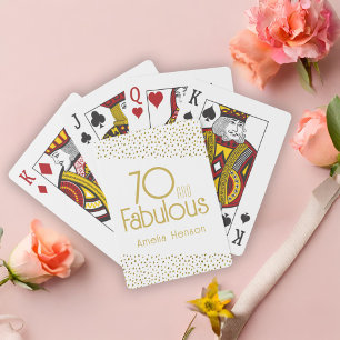 70 and Fabulous Gold Glitter 70th Birthday Playing Cards