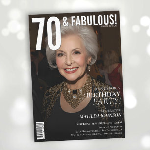70 and Fabulous Magazine Cover 70th Birthday  Invitation