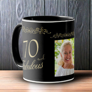 70 and Fabulous Ornament 70th Birthday Photo Mug