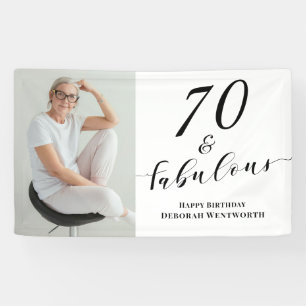 70 and Fabulous Seventy Birthday Photo Script  Banner