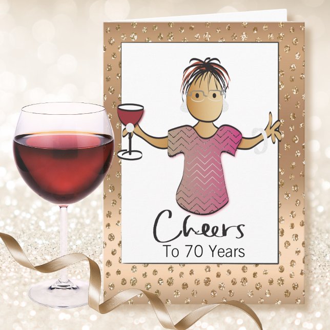 70 and Fabulous Sparkle Women Cartoon Birthday Card (Creator Uploaded)