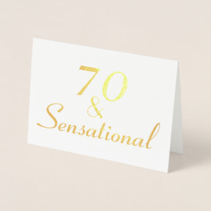70 and Sensational 70th Birthday Personalise Foil Card