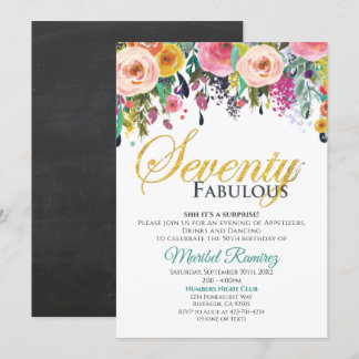 70 Anniversary Fabulous Invitation