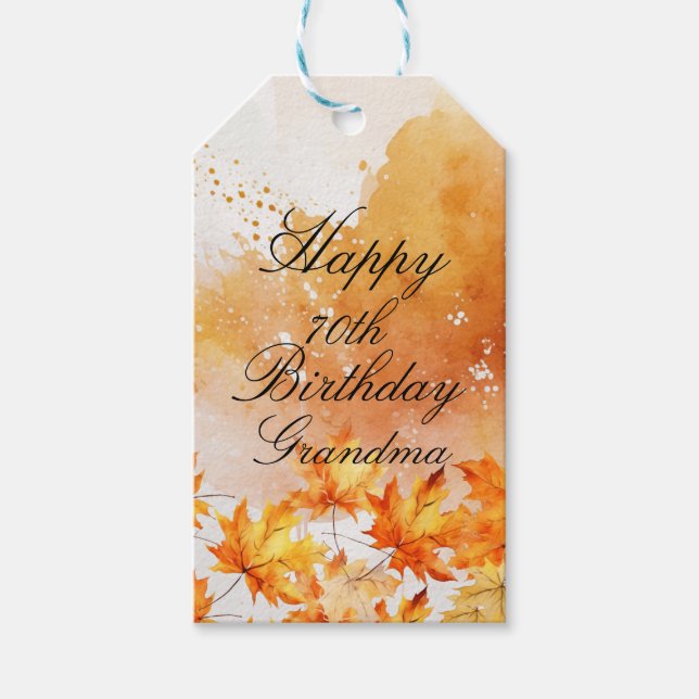 70  Autumn Birthday  Gift Tags (Front)