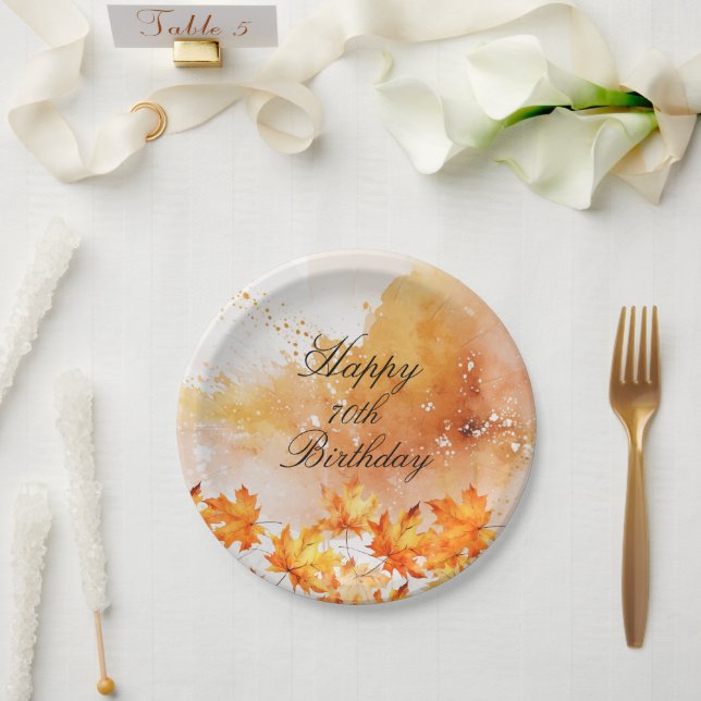 70  Autumn Birthday  Paper Plate (Wedding)