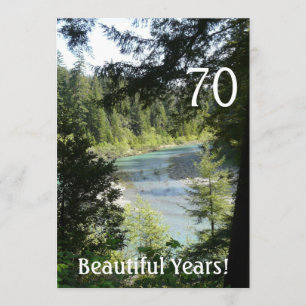 70 Beautiful Years!-Birthday+Woodland Lake Invitation