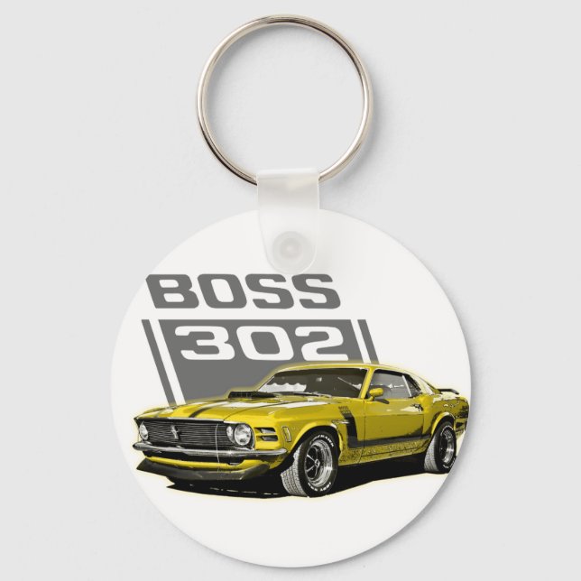 70 Boss 302 Yellow Key Ring (Front)