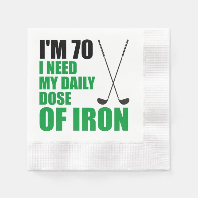 70 Daily Dose Of Iron Golfer Party Napkins (Front)