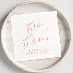 70 Fabulous Birthday Party Rose Gold Foil Napkins<br><div class="desc">Elevate her 70th birthday party with these chic foil-stamped napkins. Each napkin is elegantly stamped in rose gold real foil for a sophisticated touch and features "70 & Fabulous" in a calligraphy script and her name in modern lettering, </div>