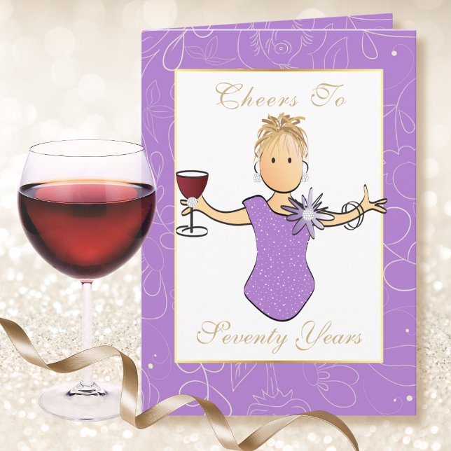 70 Fabulous Female Cartoon Purple Funny Birthday  Card (Creator Uploaded)