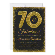 70 & Fabulous Gold Balloons 70th Birthday