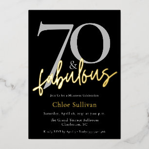 70 & Fabulous Gold Script Chic Birthday Party