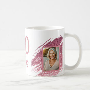 70 & Fabulous Pink Glitter 2 Photo 70th Birthday Coffee Mug