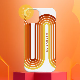 70 Inspired Line Art Sunset Red Orange Yellow Arch iPhone 16 Case