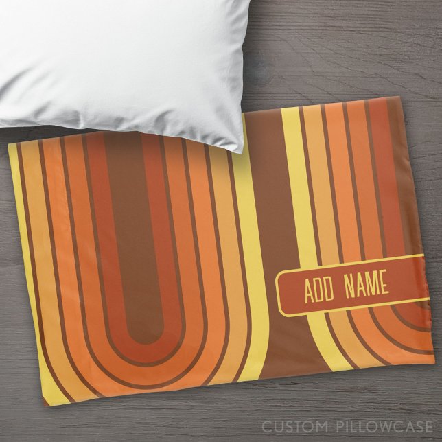 70 Inspired Line Art Sunset Red Orange Yellow Arch Pillowcase (Custom Pillowcase)