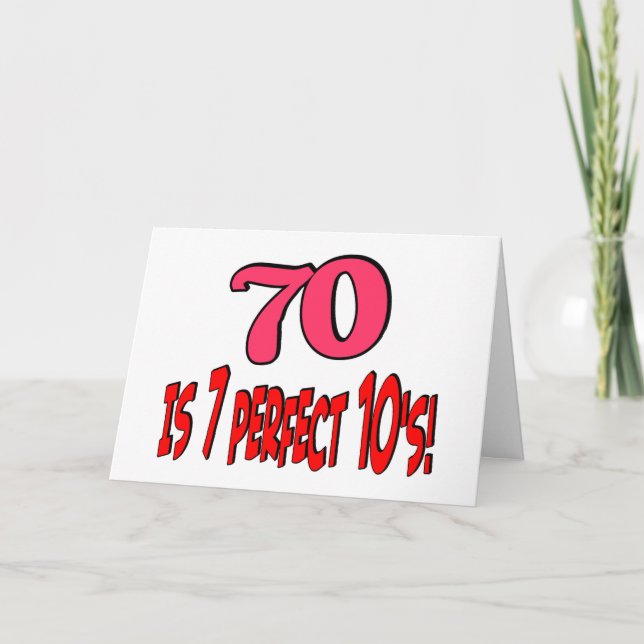 70 is 7 perfect 10's! PINK Card (Front)