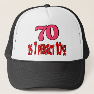 70 is 7 perfect 10's (PINK) Trucker Hat