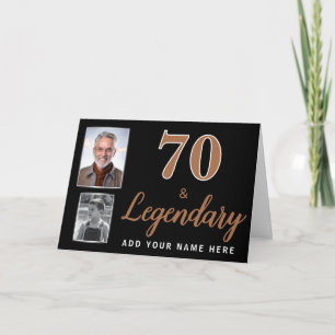 70 & Legendary 2 Photos 70th Birthday Card