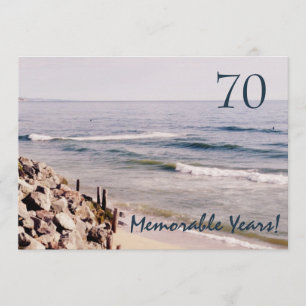 70 Memorable Years/Birthday Party-Ocean Invitation