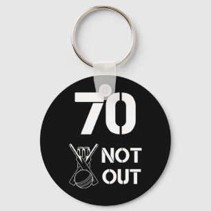 70 Not Out Senior Cricket Legend Milestone Sports Key Ring