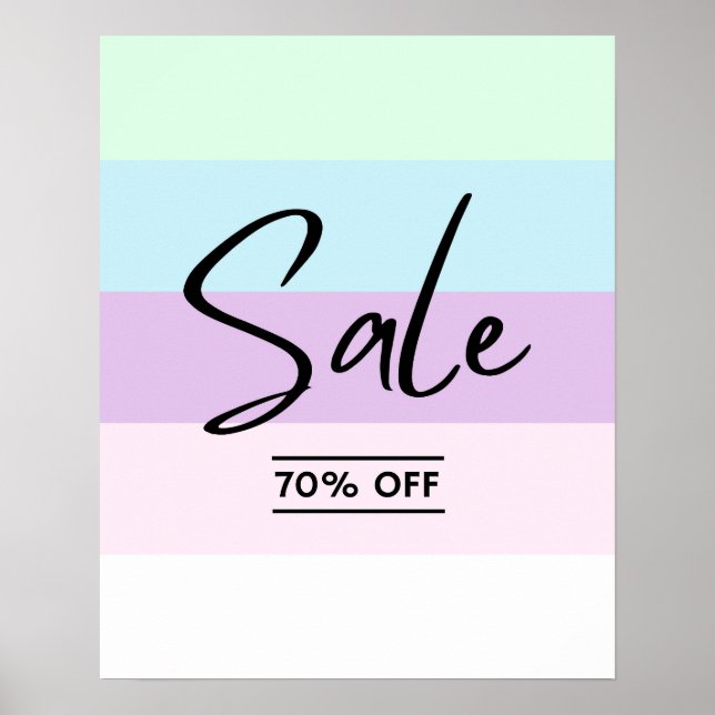70% Off Retail Sale Sign, Boutique Sale Signage, Poster (Front)
