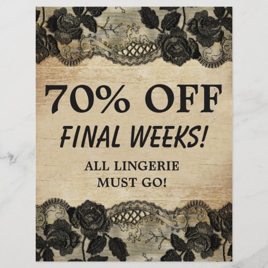 70 OFF Sale Flyer Rose Floral Lace