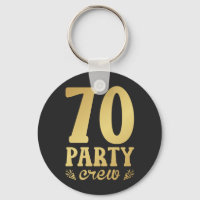 70 Party Crew 70th Birthday Button