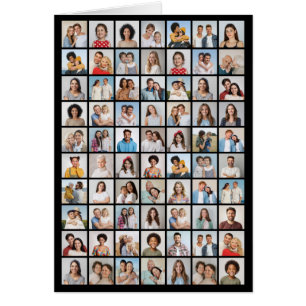 70 Photo Collage Editable Colour Folded Card