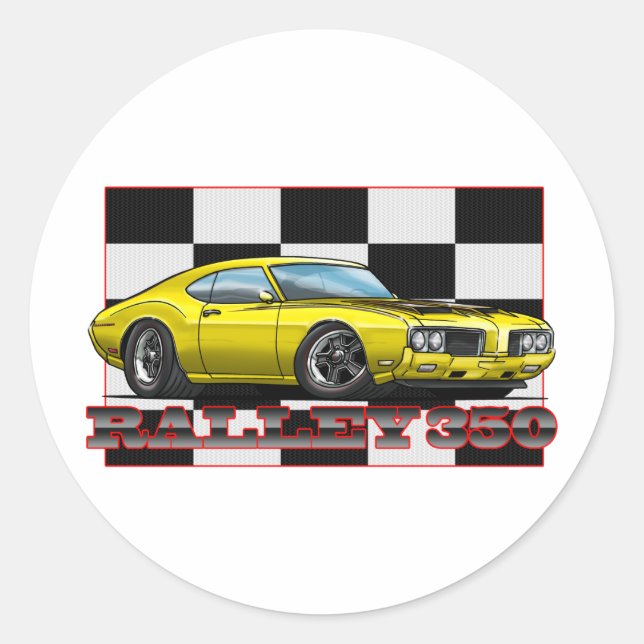70_Rallye_350 Classic Round Sticker (Front)